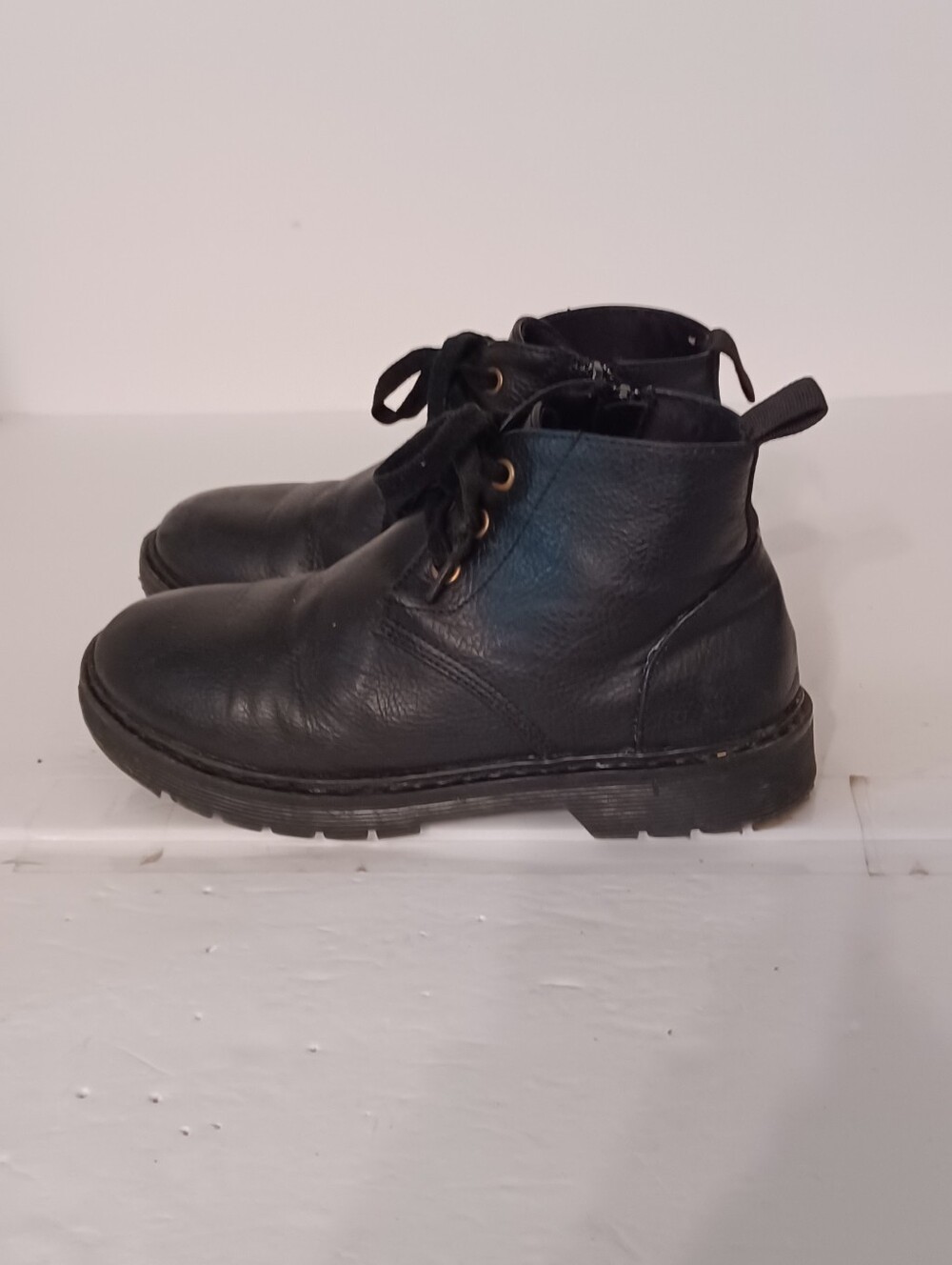 Boys' Black Boots - Casual Lace-Up Ankle Boot Size 5